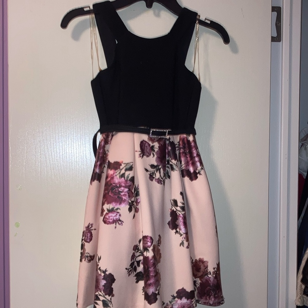 Black and Pink Floral Dress Size 7